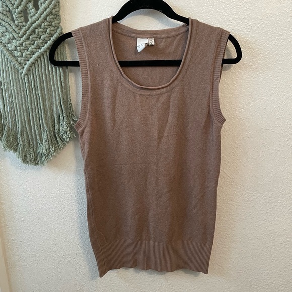 VILA Taupe Sleeveless Tank Top - Picture 1 of 5